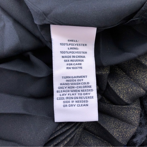 Nanette Lepore Black Gold Pleated Accordion Ruched Sleevelees Mock Neck Dress 4 - Picture 8 of 9